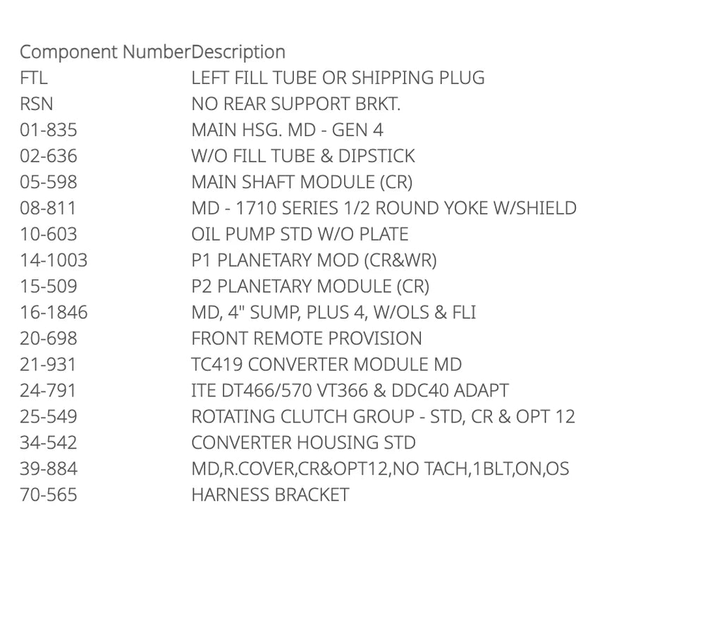 Allison 3000HS Automatic Transmission, 6511372543, 29535587