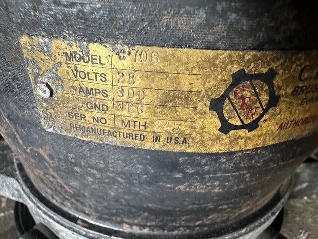 C.E. Niehoff & Co Amp Generator C706, 300Amps, 28V