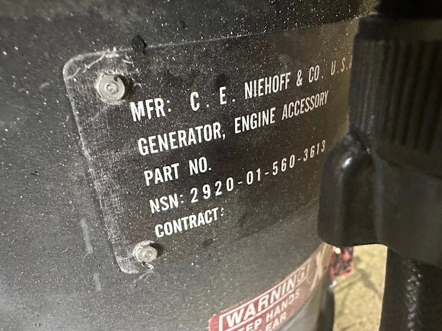 C.E. Niehoff & Co Generator, 76761-N1609-1, 2920-01-560-3613, 28V, 570AMPS