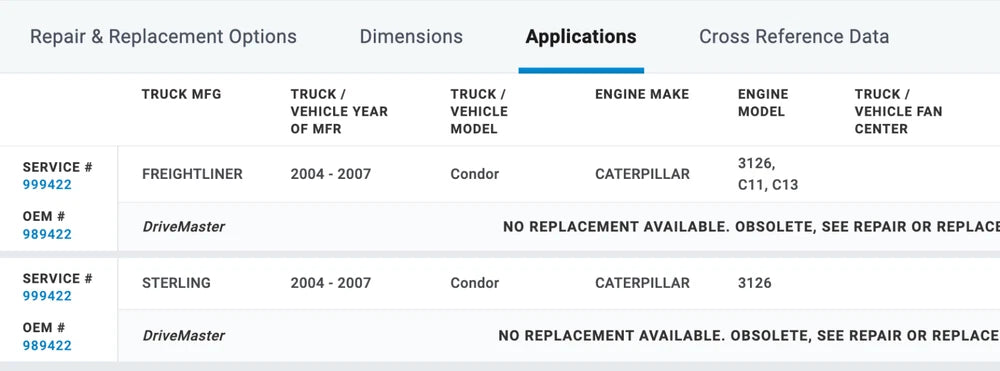 CORE Horton Fan Clutch for Caterpillar 3126, C11, C13 Engine 999422, 989422