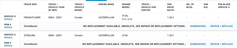 Horton OEM Fan Clutch for Caterpillar 3126 C11 C13 Engine 999422 989422 601702
