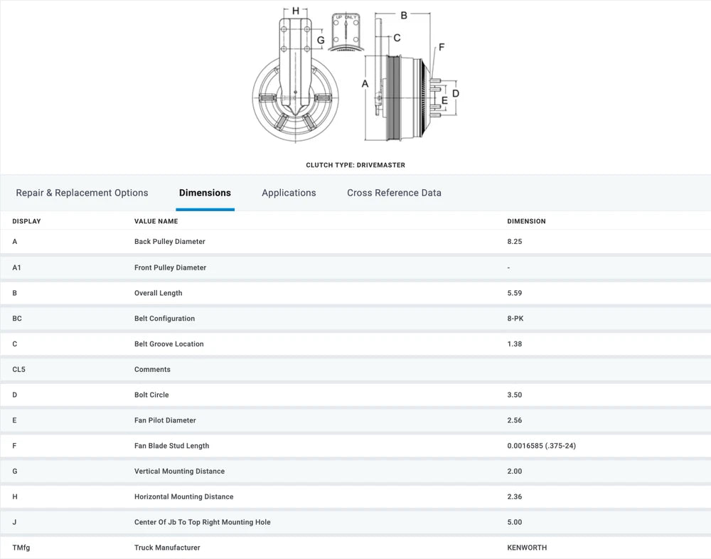 Horton OEM Fan Clutch for Caterpillar C13 C11 Engine 989339 799339 999339