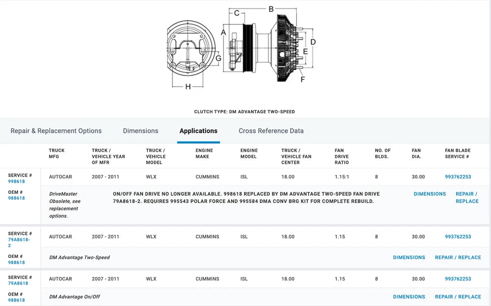 Horton Fan Clutch for Cummins ISL Engine, 79A8618-2, 988618, 79A8618, 998618