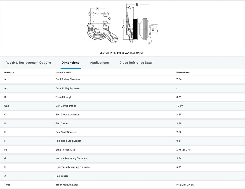 Horton Fan Clutch for Detroit Series 60 Diesel Engine, 99A9850, 98A9850, 999850