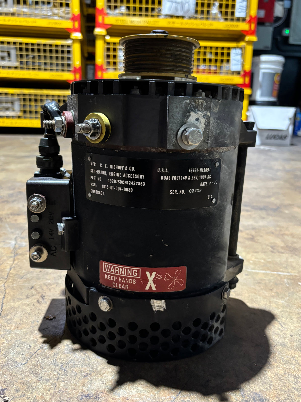 C.E. Niehoff N1509-1 Dual Voltage Generator 6115-01-504-0680