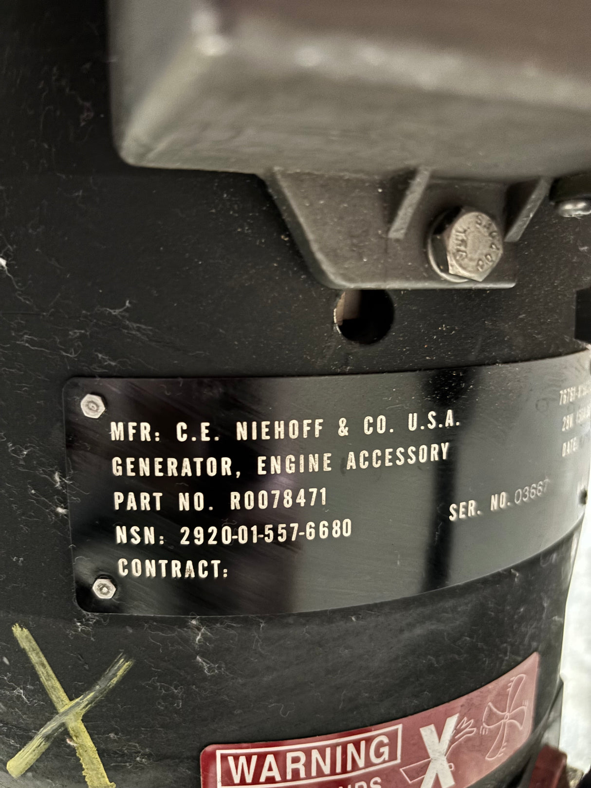 C.E. Niehoff & Co N1603-2 Generator 2920-01-557-6680 76761-N1603-2 450AMP 28V