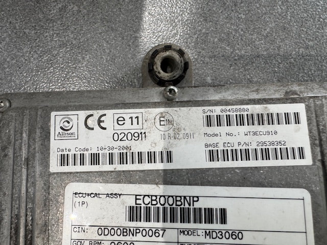 Allison OEM MD3060 Transmission Control Module TCM 29543300 WT3ECU912