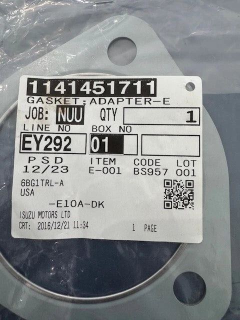 Isuzu 6BG1 Gasket 1141451711 1-14145-171-1
