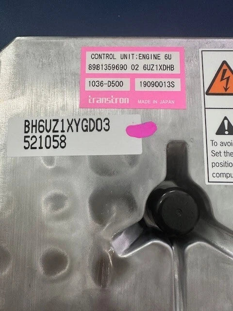 Isuzu 6UZ1 Transtron Control Module ECM ECU 8981359690 02, 1036-D500, 19090013S