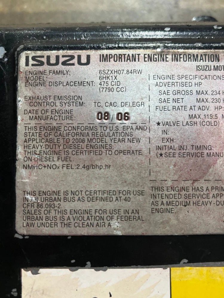 OEM 2006 Isuzu 6HK1 Diesel Engine Valve Cover EPA04