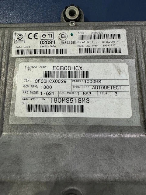 OEM Allison 4000HS Transmission Control Module, TCM, 29541227, WT3ECU912