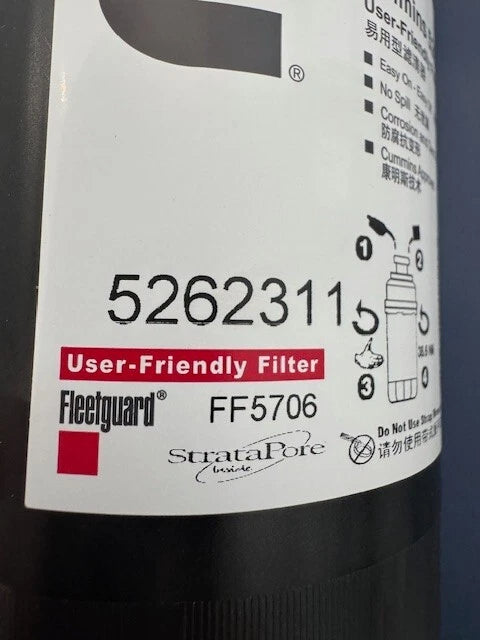 Cummins Fleetguard FF5706 OEM Fuel Filter with Fuel Filter Head 5262311