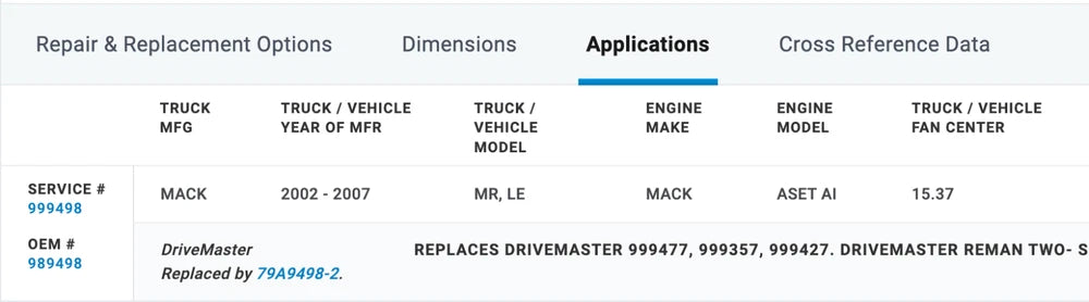 Horton OEM Fan Clutch for Mack AMI AI Engine 999498 989498 999357 999427 999477