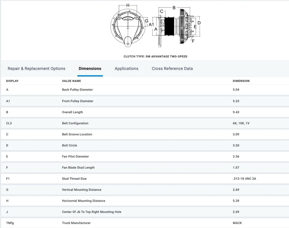 Horton OEM Fan Clutch for Mack AMI Engine 79A9498-2 989498 999357 999477 999498