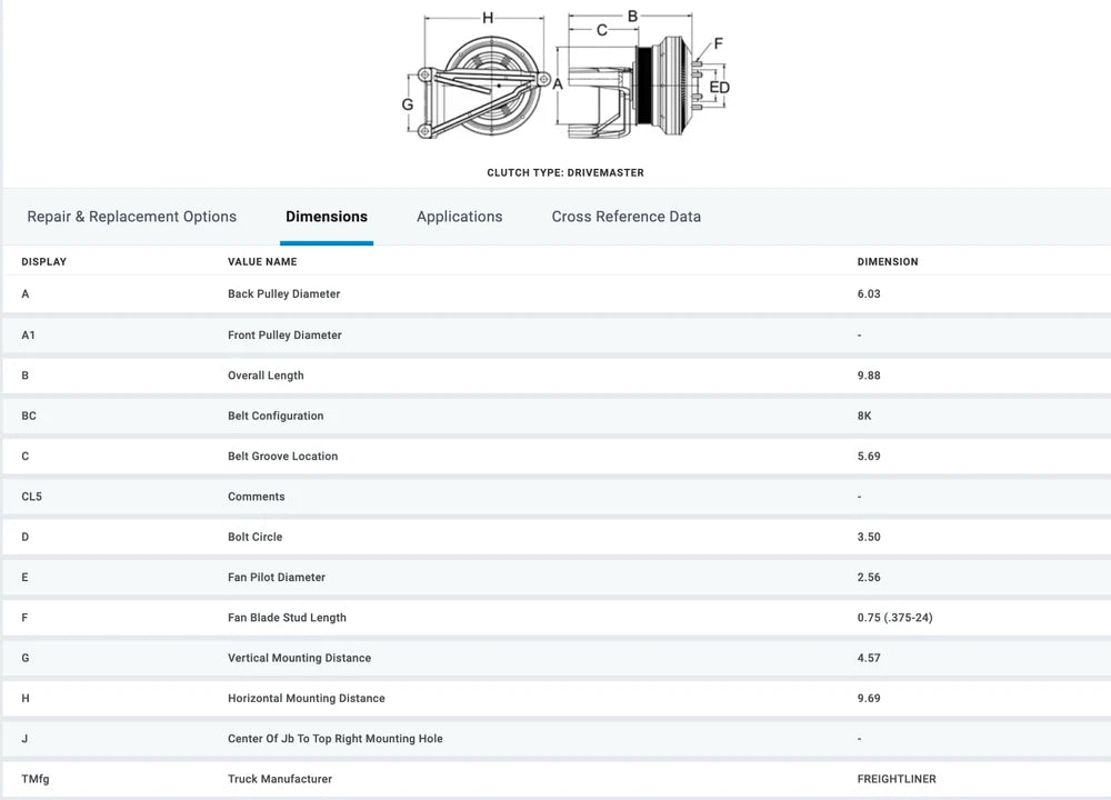 OEM Horton Fan Clutch for Mercedes Benz MBE4000 Engine 999077, 989077