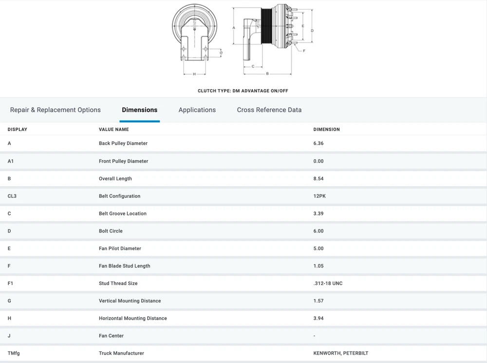 Horton OEM Fan Clutch for Paccar MX-13 Diesel Engine 99A9598 98A9598