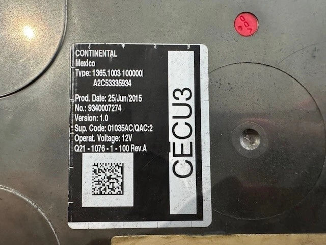Paccar VDO CECU3 Control Module A2C53335934 12V 9340007274