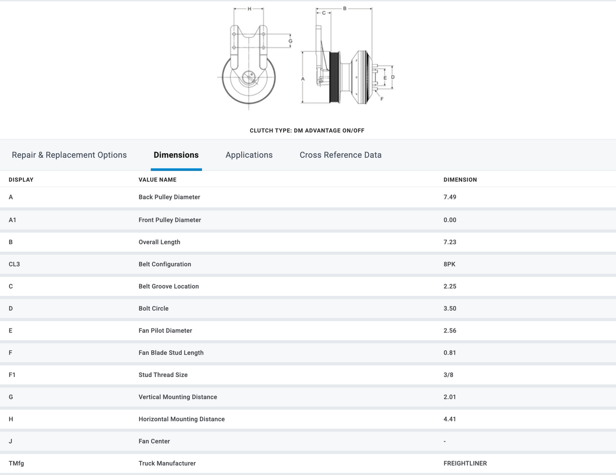Horton OEM Fan Clutch for Cummins ISC ISL Engine 99A8652 98A8652 602073