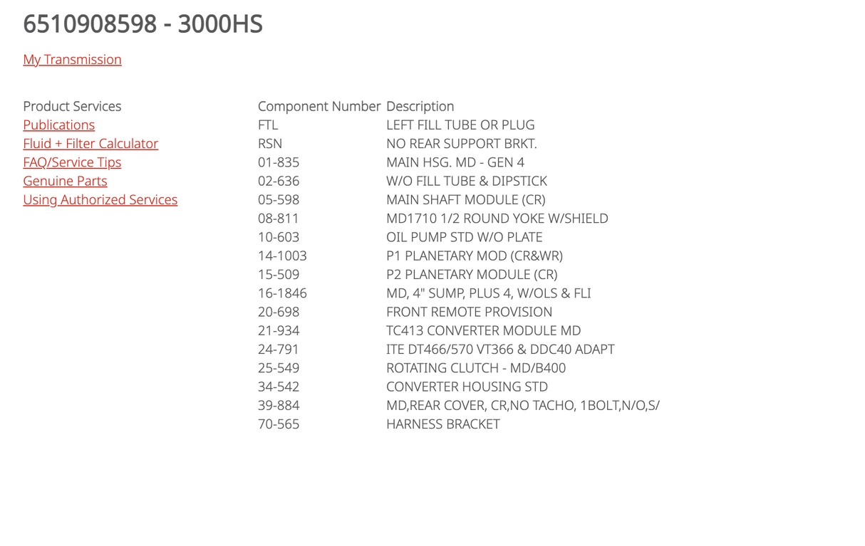 Allison 3000hs automatic transmission 6510908598