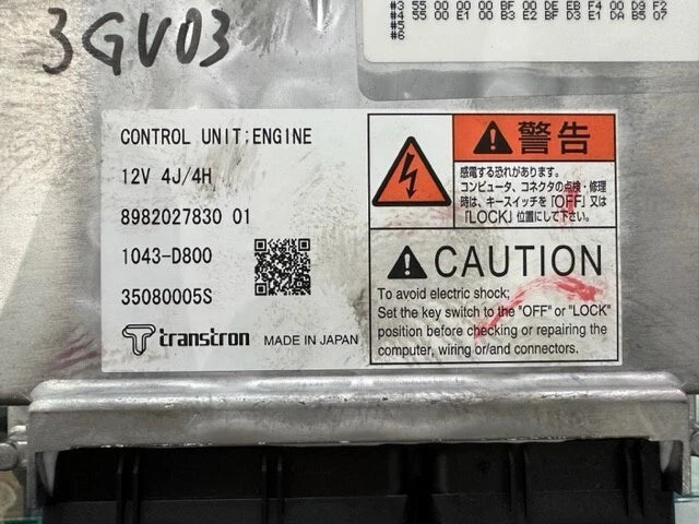 Transtron ECM for Isuzu 4HK1 Engine 8980777822, 898202783001, 12V