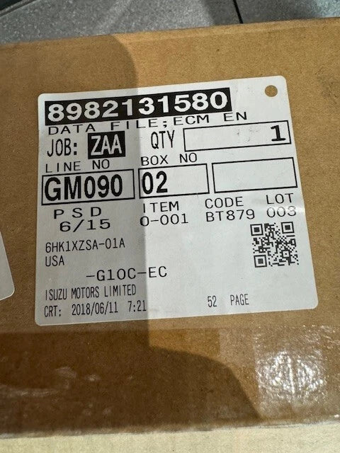 Transtron ECM for Isuzu 6HK1 Engine 8982131580 8982138240 1047-D191 85180001S