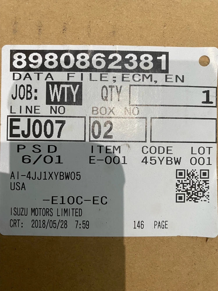 Trastron ECM for Isuzu 4JJ1 Engine 8982027832 8980862381 12V