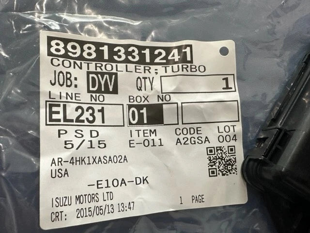 Turbo Supercharger Control Unit Isuzu 4HK1 Diesel Engine 8981331241, W4T91671