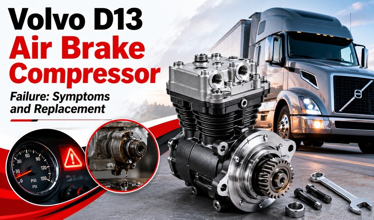 Volvo D13 Air Brake Compressor Failure: Symptoms and Replacement