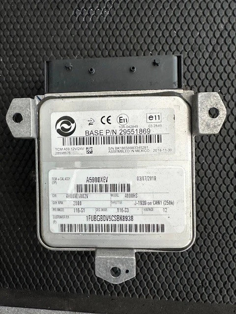 Allison A59 4000HS Transmission TCM, A5900XEV, 1FUBGBDV5CSBK8938,29551869