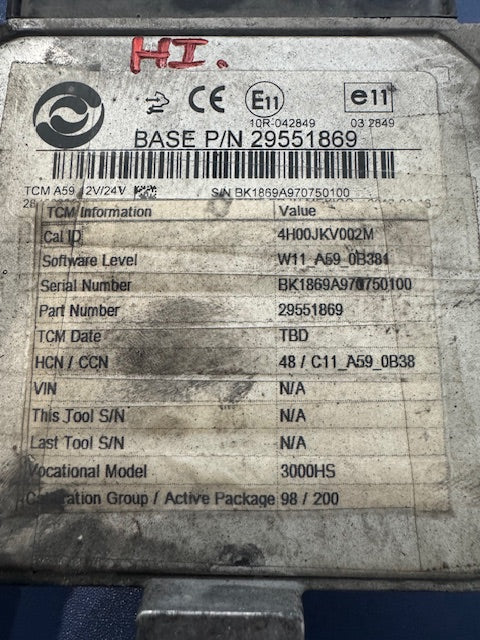 Allison a59 3000hs transmission tcm 29551869 28452395 10r-042849