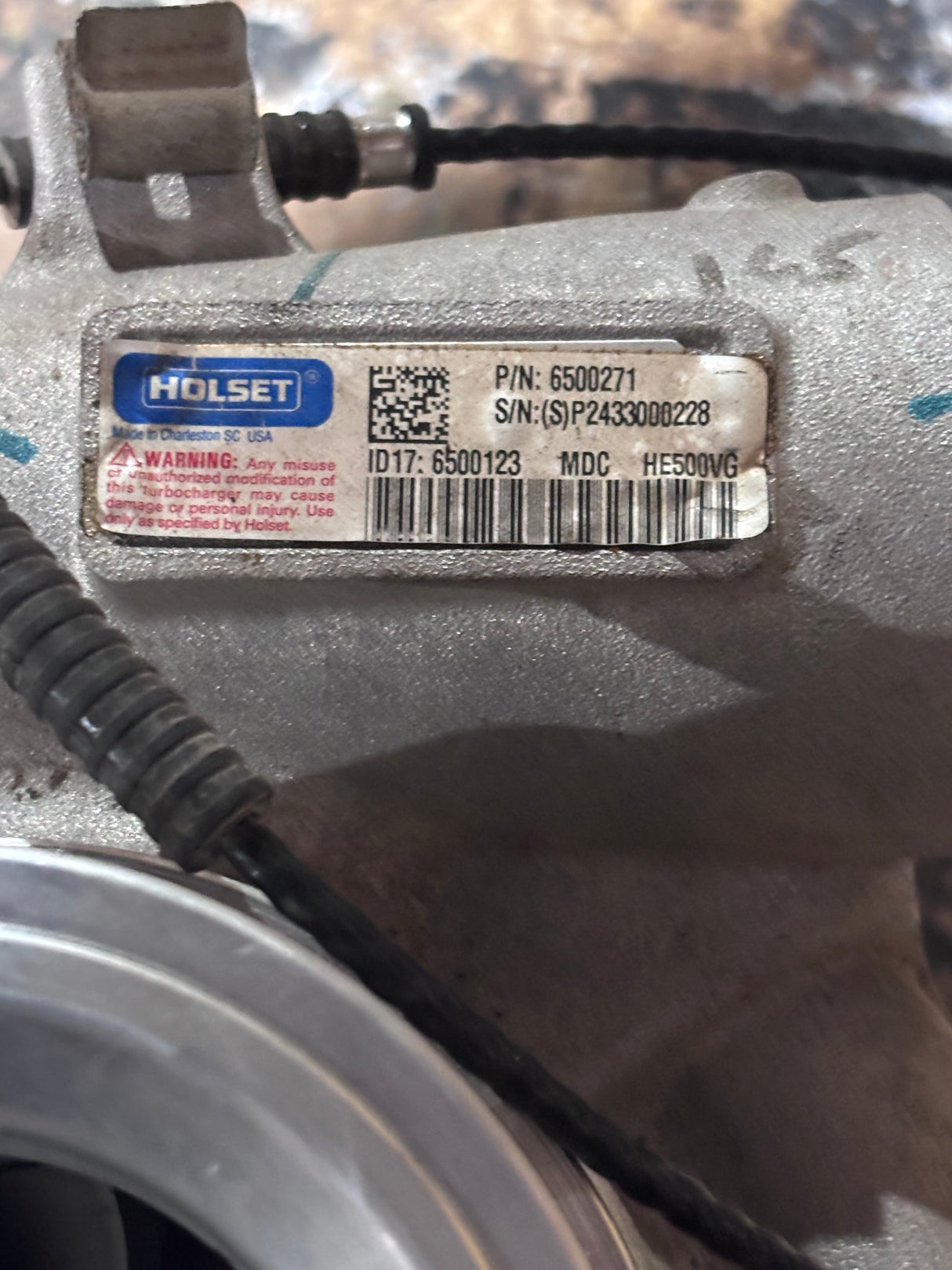 Paccar mx-13 diesel engine holset he500vg turbocharger 6500271