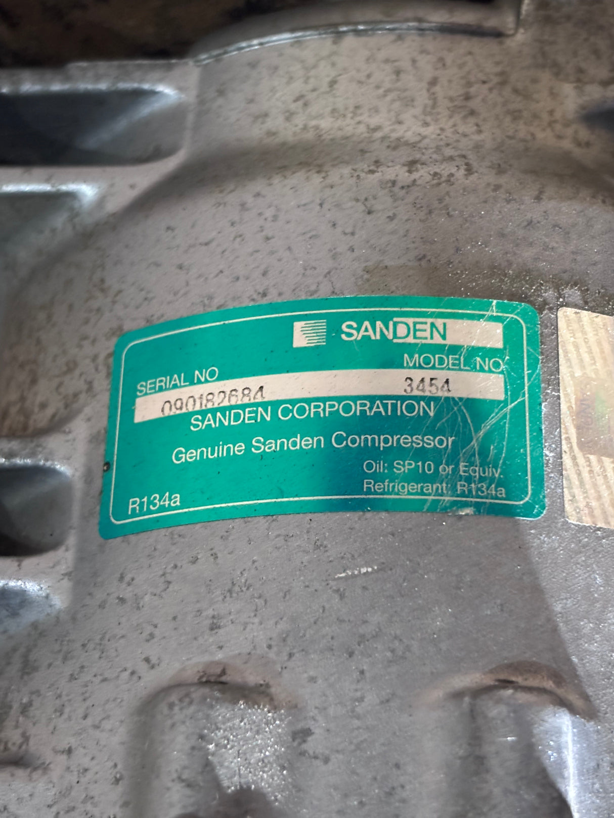Sanden 3454 Compressor 4310-01-598-2309 171456800C