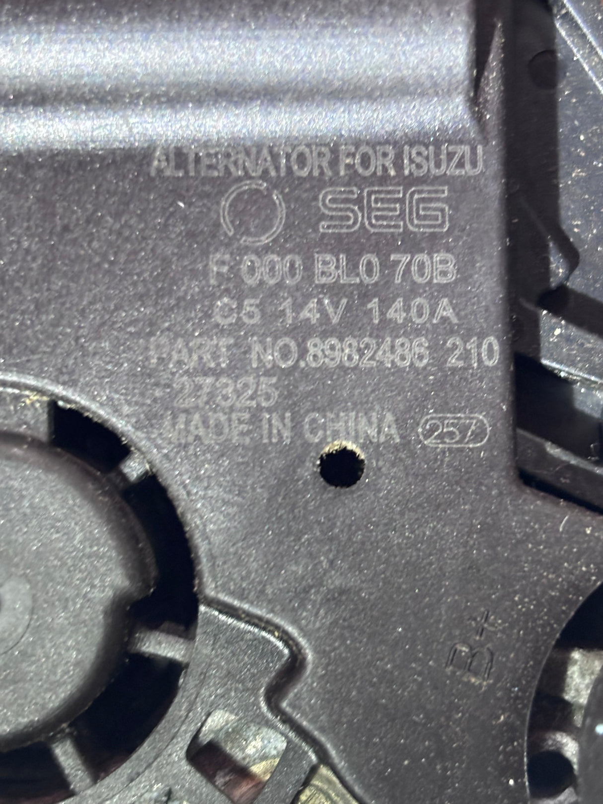 SEG Alternator for Isuzu NPR NRR NQP FTR with 5.2L Engine 8982486210 12V 140AMPS