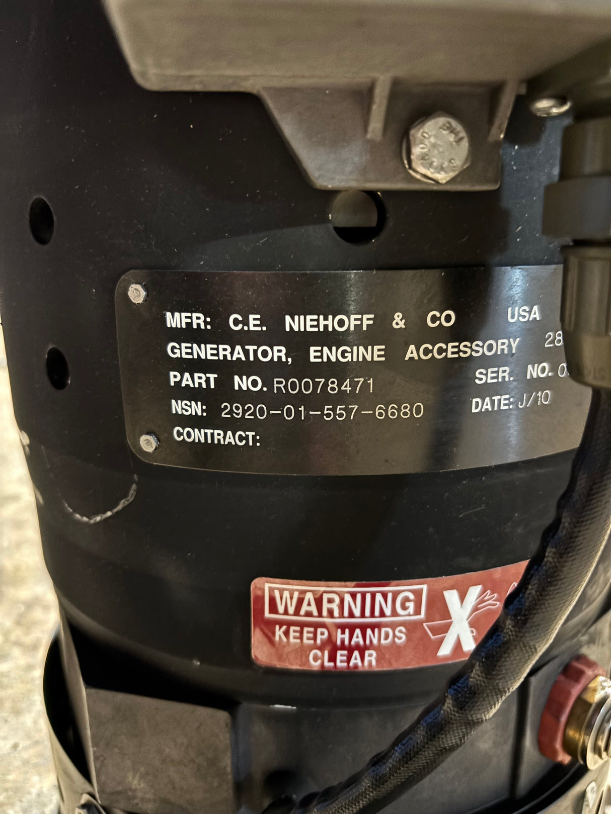 C.E. Niehoff N1603-2 Alternator 450AMPS 28V 2920-01-557-6680