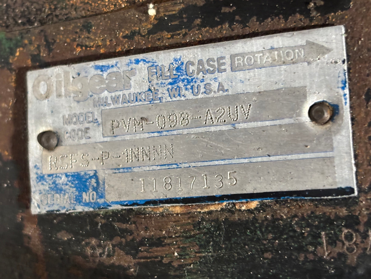 Oilgear PVM-098-A2UV Hydraulic Pump RSFS-P-1NNNN