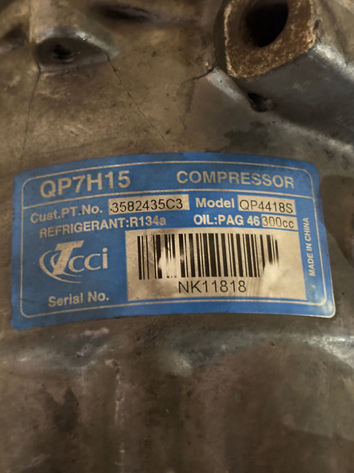 QP7H15 A/C Compressor TCCI Sanden QP4418S 3582435C3
