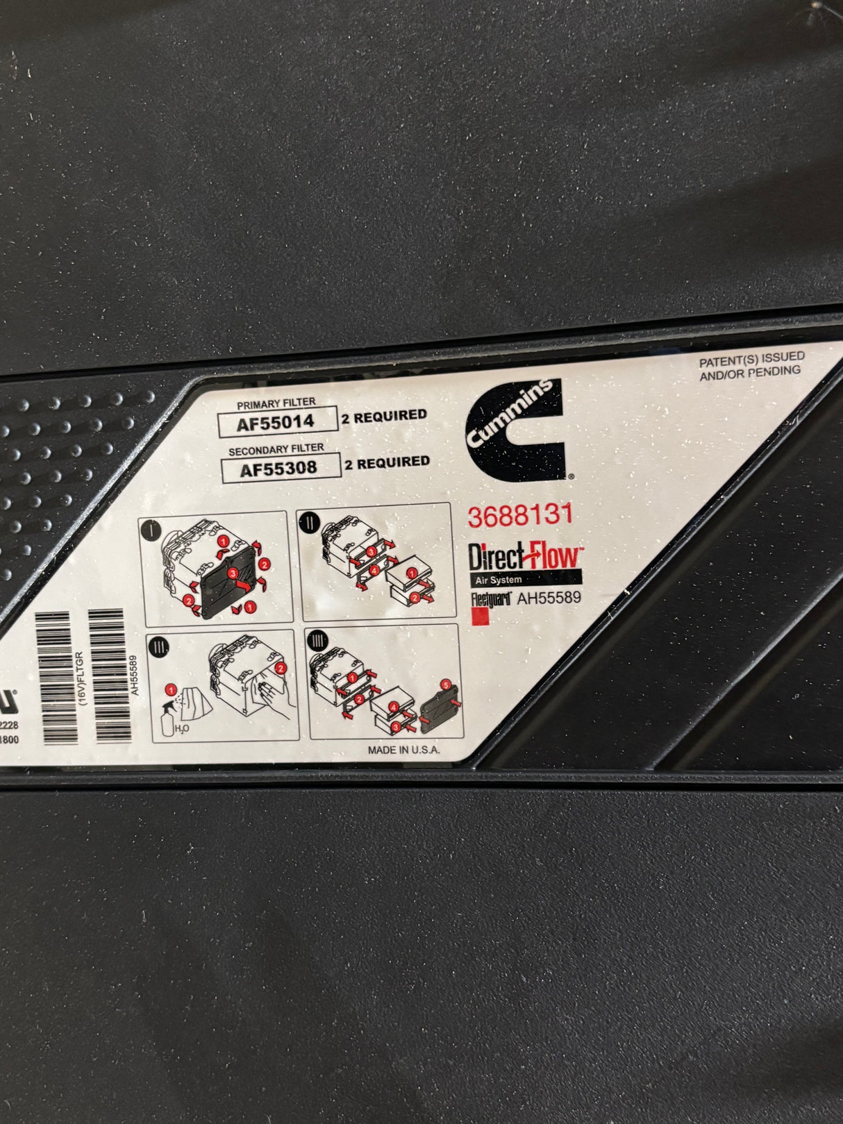 Cummins OEM Air Cleaner Box with Filter and Sensors 3688131 AH55589VE