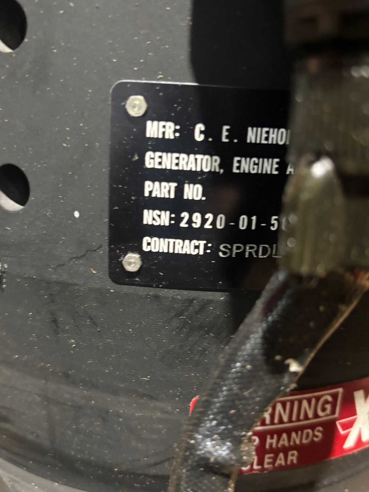 C.E. Niehoff N1609-1 Alternator Generator 2920-01-560-3613 76761-N1609-1