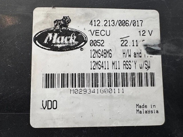 OEM Mack VECU Control Module CECU 12MS48M6, 12MS411 12V