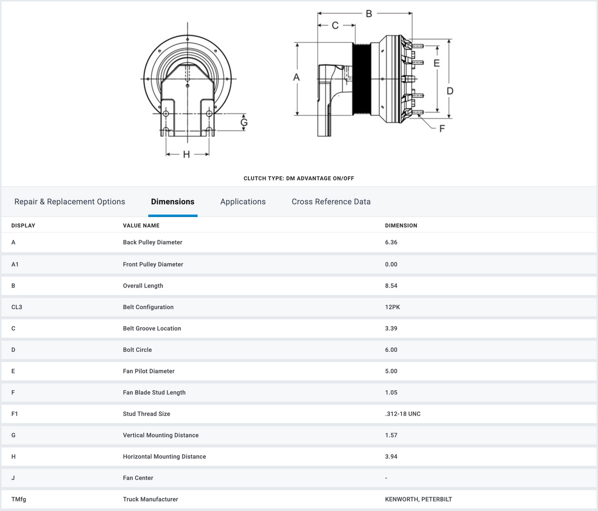 Horton OEM Fan Clutch for Paccar MX-13 Diesel Engine 79A9590 98A9590