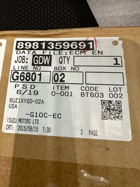 Transtron Control Module, ECM for Isuzu 6UZ1 Engine 8981359691, 8982224511 01
